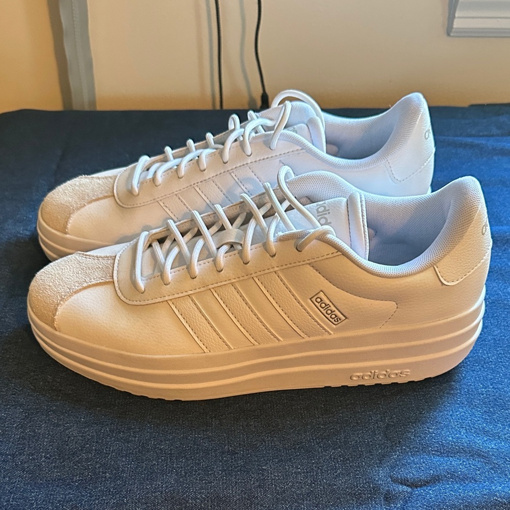 Adidas white platform sneaker